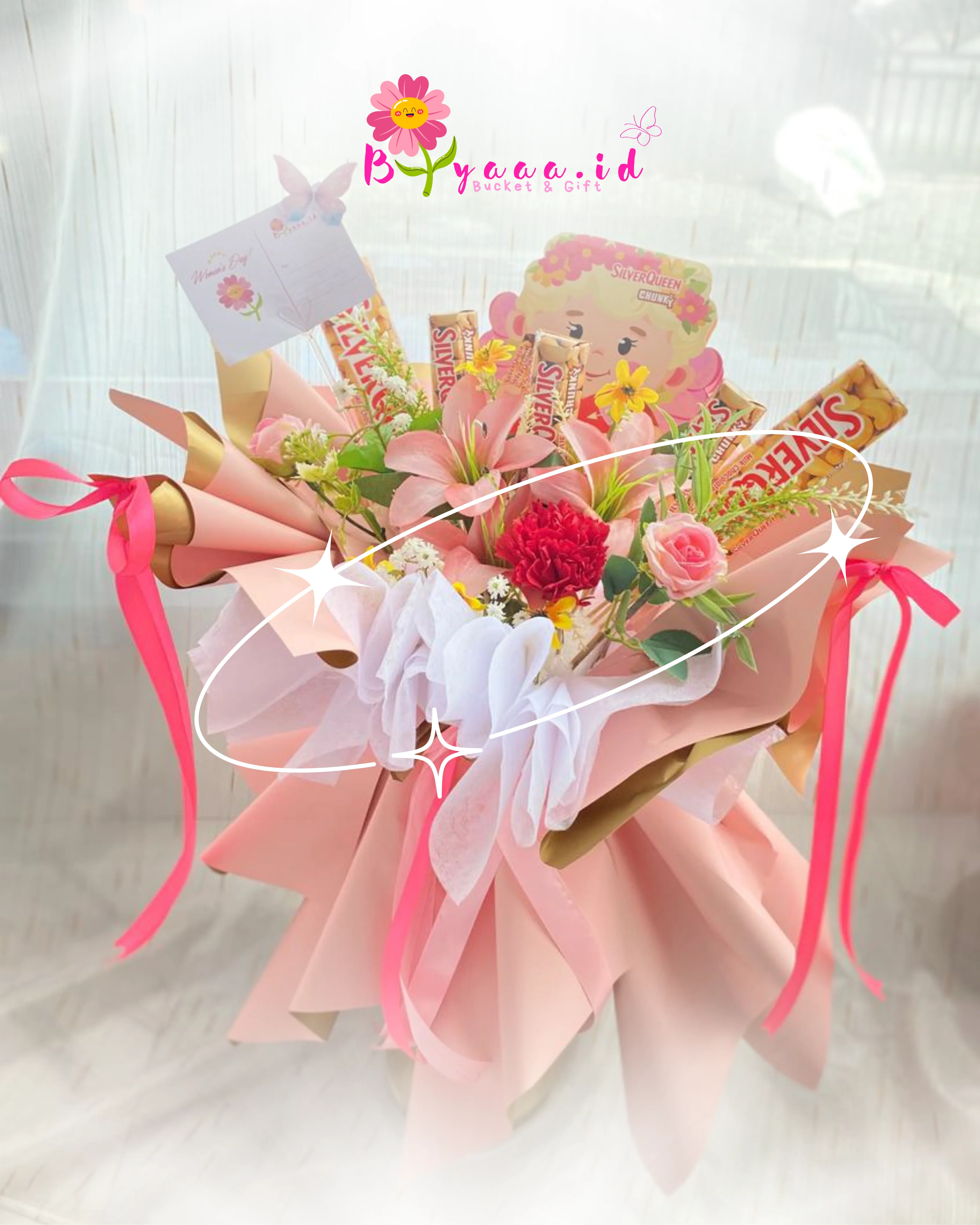 Bouquet SilverQueen Lily Deluxe Combo 