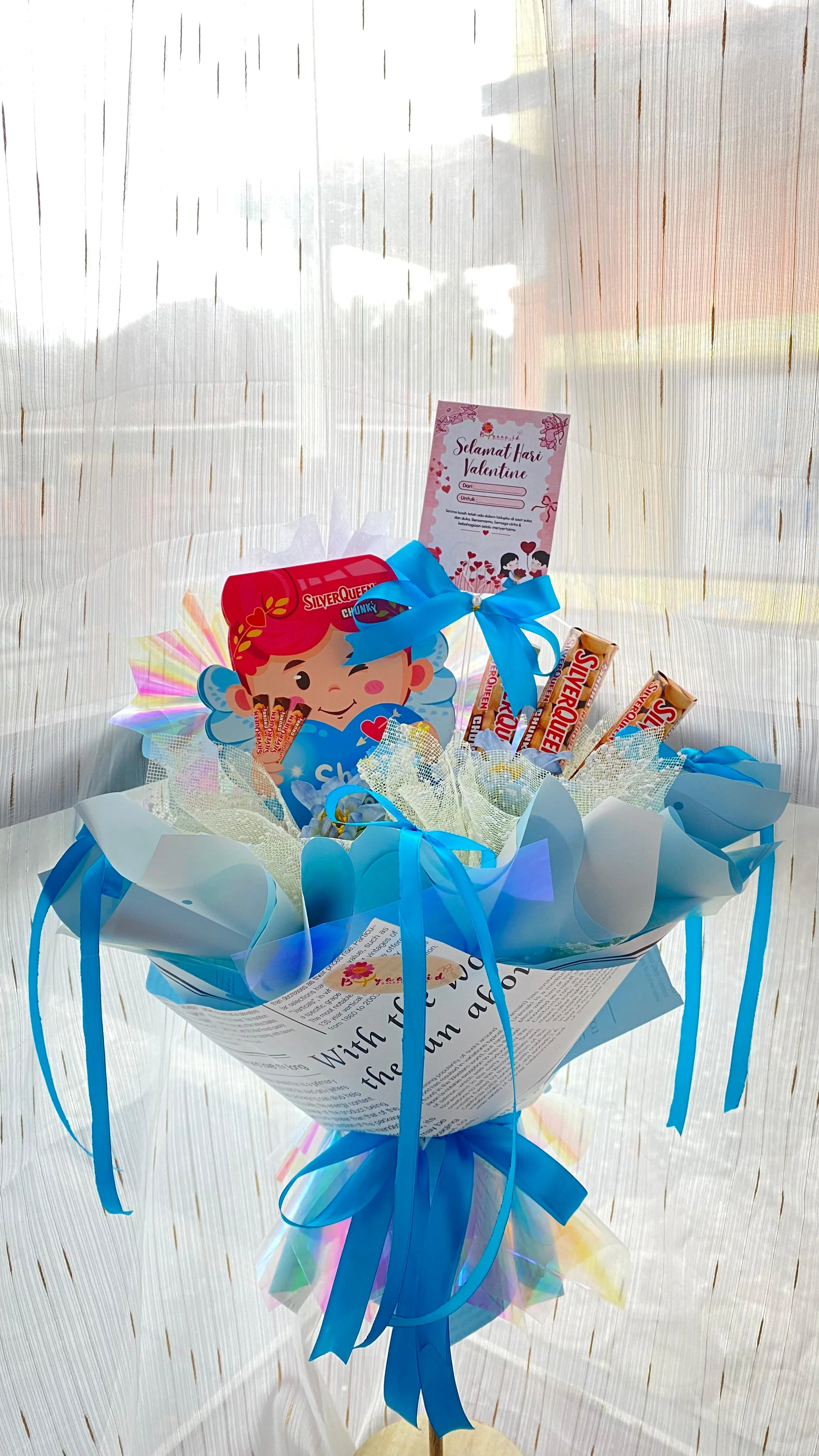 Bouquet SilverQueen Ocean Blue Celebration 